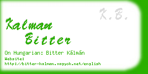 kalman bitter business card
